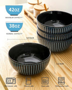 HASENSE Large Ceramic Serving Bowls 42 Oz - Image 2