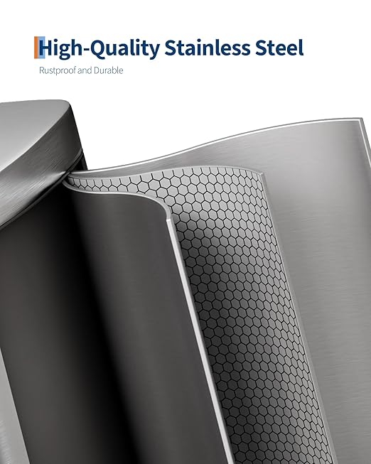 Garvee 13 Gal / 50 L Step-On Trash Can, Stainless Steel Kitchen Garbage Can - Image 3
