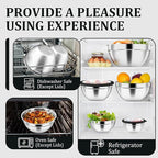 P&P CHEF Mixing Bowls with Visible Airtight Lids Set of 5, 10-Piece Stainless - Image 6