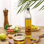 AOZITA 17oz Glass Olive Oil Dispenser Bottle - 500ml Clear -Oil & Vinegar Cruet - Image 8