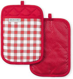 KitchenAid Gingham Pot Holder 2-Pack Set, Passion Red by KitchenAid