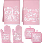 Sratte 6 Pcs Kitchen Decor Accessories Set Farmhouse Towels Pot Holders Oven by Sratte