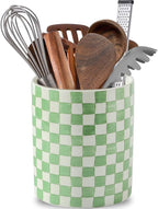 7" Ceramic Hand painted Utensil Holder, Large Kitchen Utensil Holder Organizer by Howise