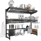 Over The Sink Dish Drying Rack, 3 Tier Adjustable Length Full Stainless Steel - Image 4