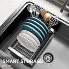 Small Dish Drying Rack, Mini Expandable Compact Dish Rack, Slim Extendable - Image 3