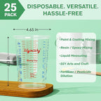 25 PACK Plastic Measuring Cups, 32 oz Disposable Mixing Cups, Measurement - Image 2