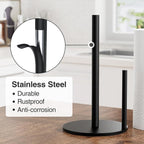 Paper Towel Holder Black, Premium Stainless Steel Kitchen Roll Dispenser - Image 3