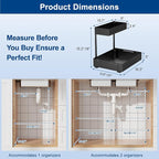 2 Pack Under Sink Organizer, Insputer 2 Tier Under Cabinet Storage Expandable - Image 5