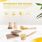 DEBETOOL 6 Piece Bamboo Dish Brush Set - Image 7