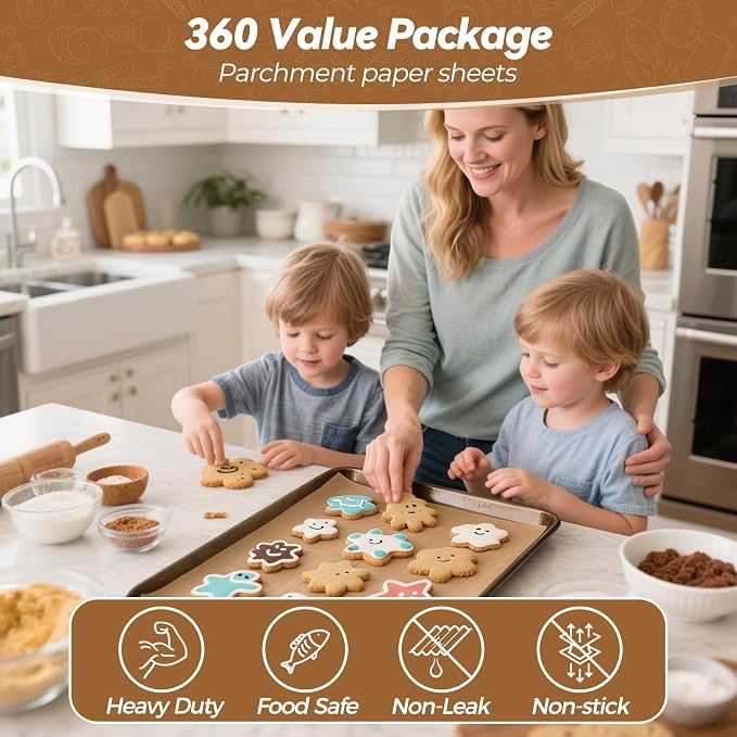 360 Count 12"x 16" Heavy Duty Parchment Paper Sheets - Image 2