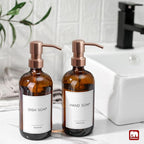 GMISUN Amber Glass Soap Dispenser, 2 Pack Bathroom Hand Soap Dispensers - Image 4
