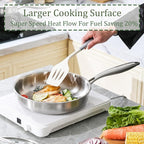 DELARLO Stainless Steel Pan 10.3Inch, Tri-ply Stainless Steel Frying Pan - Image 5