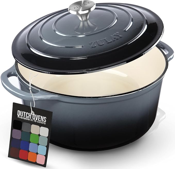 Zulay Kitchen 7.7 Quart Enameled Cast Iron Dutch Oven Pot by ZulayKitchen