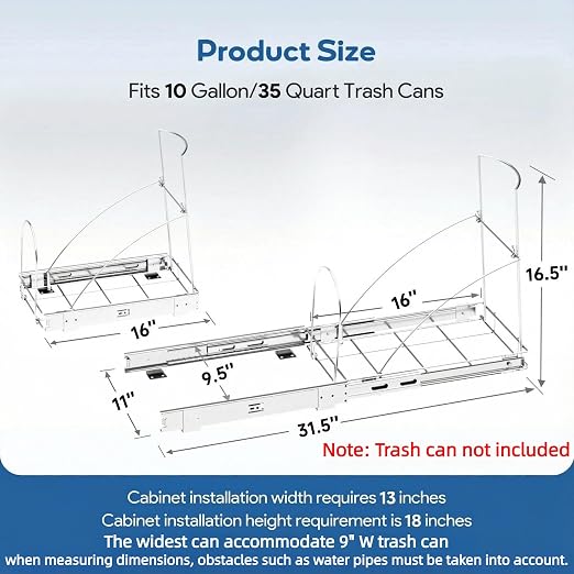 Pull Out Trash Can Under Cabinet & Under Sink - Image 3