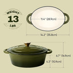 Vintage Style Oval Dutch Oven for Bread Baking, 4.5 Quart Non Stick Enameled - Image 4