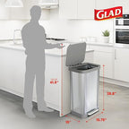 Glad Stainless Steel Step Trash Can, Series 2 - Image 2