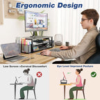 OPNICE Desk Organizers and Accessories, 2-Tier Computer Monitor Stand Riser - Image 6