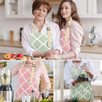2 Pieces Aprons for Women with Pockets, Cotton Linen Waterproof Kitchen Cooking - Image 7
