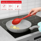 E-far Silicone Cooking Spoon Set of 2, Heat Resistant Kitchen Spoons Utensils - Image 4