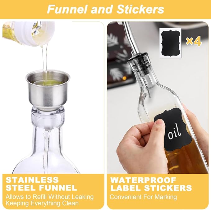 Olive Oil Dispenser Bottle, Oil and Vinegar Dispenser Set - Image 5