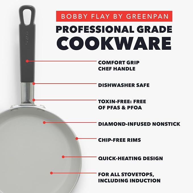 GreenPan x Bobby Flay 8" Nonstick Frying Pan Skillet, PFAS-Free Diamond Ceramic - Image 5