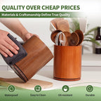 Wooden Utensil Holder, 360°Rotating 7.3'' Large Utensil Holder - Image 4