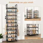 VTRIN 10 Tiers Tall Shoe Rack Holds 20-25 Pairs of Shoes Sturdy Vertical Shoe - Image 5