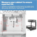 2-Pack Under Sink Storage Organizer, Large 2-Tier Elegant Mesh Pull Out Shelf - Image 2