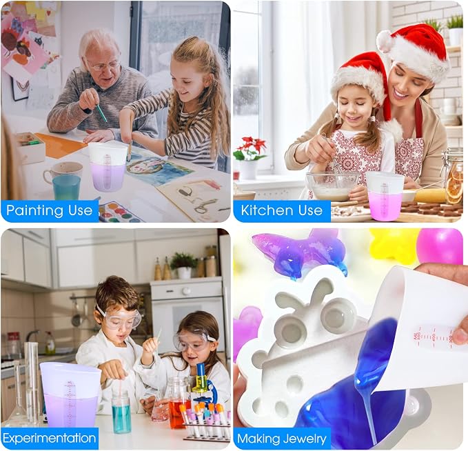ZUYEE 3 PCS Silicone Measuring Cups Flexible Melting Measure Cups - Image 8