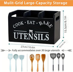 Utensil Holder, Wooden Utensil Holder - Image 3