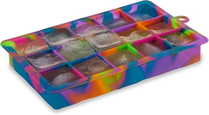 Host Ice Cube Tray with Lid, Makes 15 1.25" Cubes, Durable Silicone Trays - Image 8