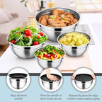 TeamFar Mixing Bowls Set of 6, Stainless Steel Nesting Mixing Salad Bowl - Image 5