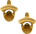 Aintque Gold Bottle Opener Wall Mounted Stainless, Mountable Beer Cap Opener by Wallmountedbottleopener