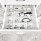 Manalete Drawer Organizers Set of 15, 4 Sizes Clear Plastic Drawer Organizers - Image 5
