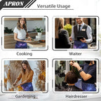 Server Apron with 3 Pockets, Waterproof Oil Waitress Waiter Half Apron - Image 5