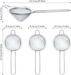 Patelai 3 Pieces Tea Strainers Cocktail Strainer Stainless Steel Fine Mesh - Image 3