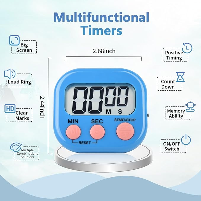 24 Pack Digital Kitchen Timer Magnetic Digital Timer - Image 2