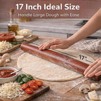 17 Inch French Rolling Pin, Wooden Dough Roller - Image 2