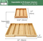Utoplike Bamboo Expandable Kitchen Drawer Organizer, Adjustable Utensil Holder - Image 3