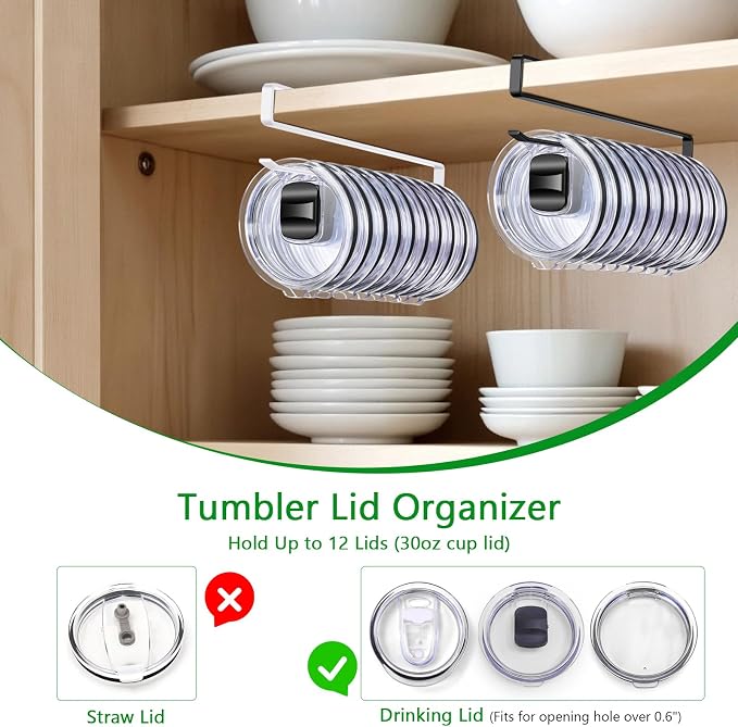 2 Pack Tumbler Lid Organizer, Cup Lid Holder - Image 3