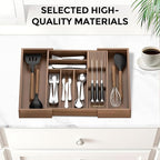 TIOPGHAD Bamboo-Silverware-Drawer-Organizer-Kitchen, Expandable Utensil Holder - Image 4