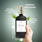 Vine Creations Black Glass Soap Dispenser, 2 Pack Kitchen Soap Dispenser Set - Image 6