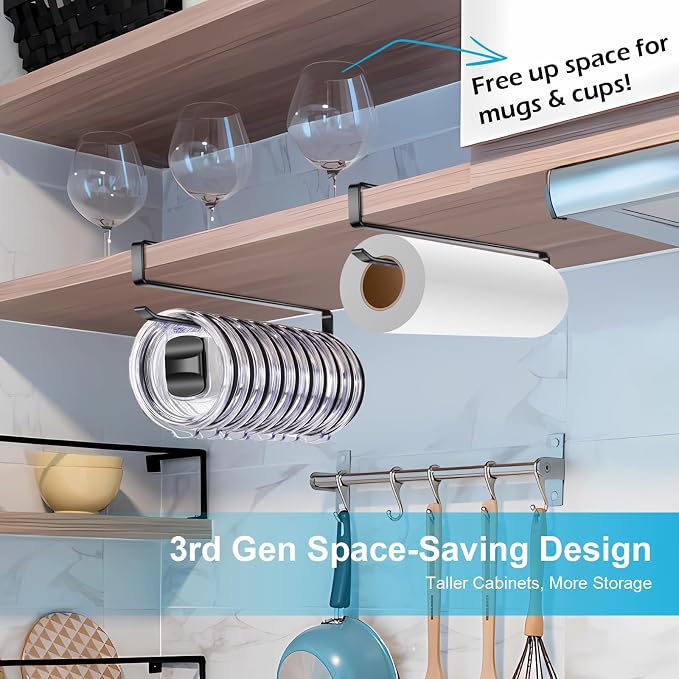 2Pack Tumbler Lid Organizer for Corner Cabinets, Space-Saving Coffee Cup Holder - Image 3