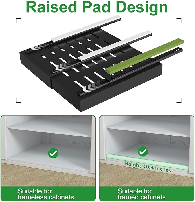 PAKETA 1 Pack Expandable Pull Out Cabinet Organizer, Upgrade 3 Slide Rails - Image 4
