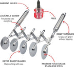 Juome 5 Wheel Pastry Cutter Stainless Pizza Slicer Multi-Round Dough Cutter - Image 3