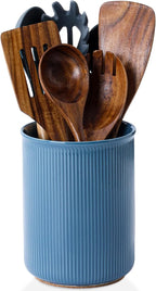 LoeJan Utensil Holder, Extra Large Utensil Crock, Stable Ceramic Utensil - Image 7