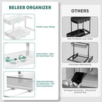 Under Sink Organizer, Extra-Wide Upgrade, 2 Pack 2 Tier Metal Slide Out Cabinet - Image 6