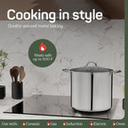 Stainless Steel Stockpot with Tempered Glass Lid 24 Quart, Durable 18/0 - Image 3