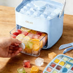Ice Cube Tray with Lid and Bin, Pack Stackable Ice Tray with Bin and Scoop - Image 4