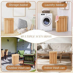 2 Pack 21 Gallon Bamboo Slim Trash Can - Image 4